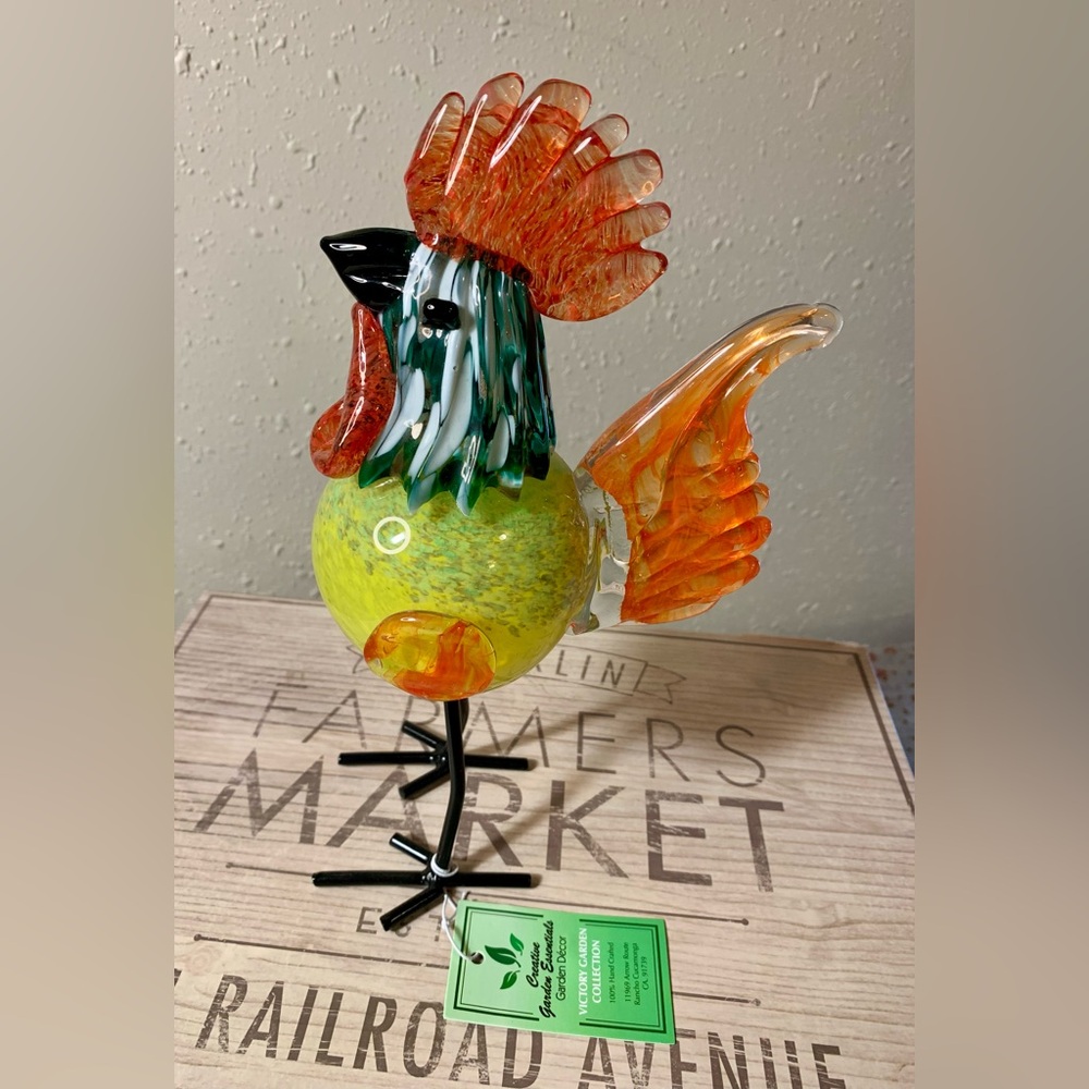 Artisan Glass Rooster Figurine